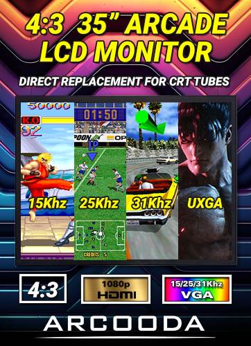 35 inch 4:3 Ratio Arcooda Retro Gaming LCD Monitor