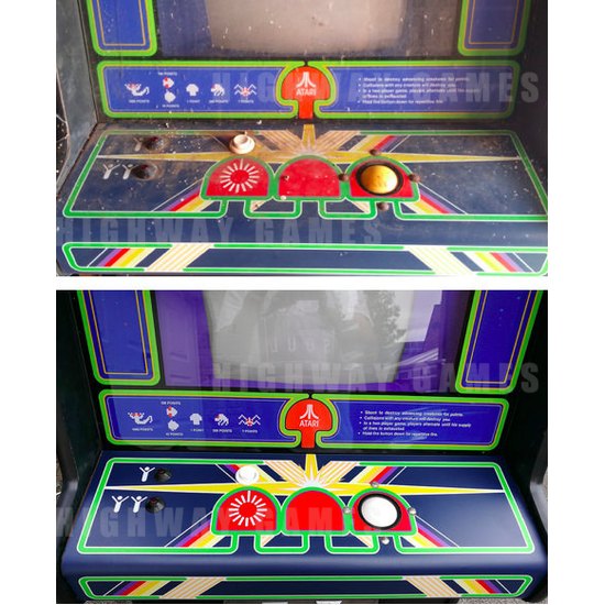 Atari Centipede arcade machine restoration - The Atari Centipede before and after. Picture: The Arcade Blogger - 4