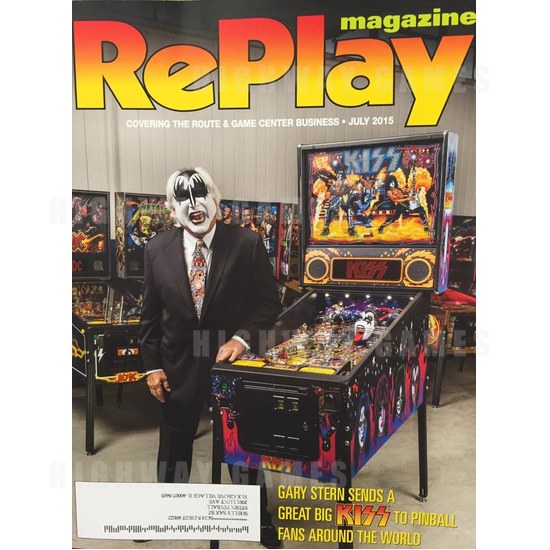 CEO Gary Stern Paints Face For Replay In KISS Inspired Photoshoot - Replay Cover from KISS Pinball Machine Photoshoot with Gary Stern