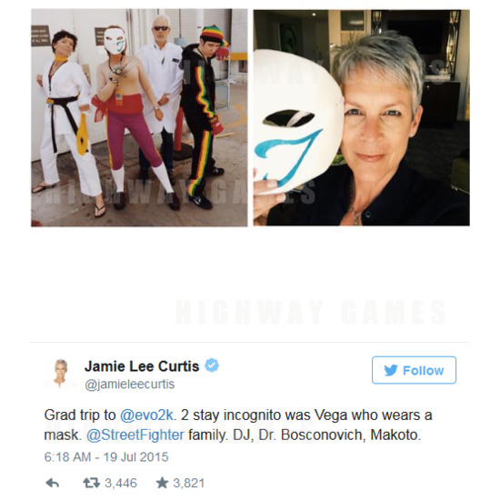 Jamie Lee Curtis Goes Incognito As Street Fighter Vega At Evo 2015 - Jamie Lee Curtis Goes Incognito As Street Fighter Vega At Evo 2015 - 1