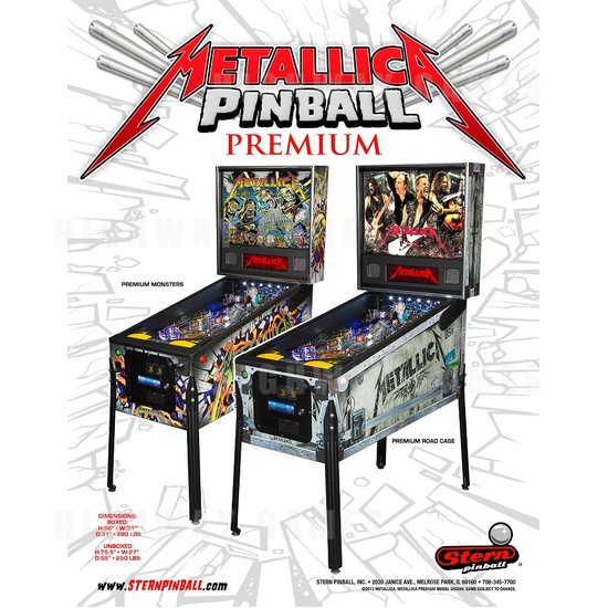 Stern  Selling Metallica Monsters Premium Pinball Once Again - Metallica Premium Pinball Machine Flyer