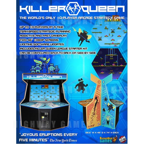 Killer Queen Arcade Now Available Through Raw Thrills - Killer Queen Arcade Machine Brochure