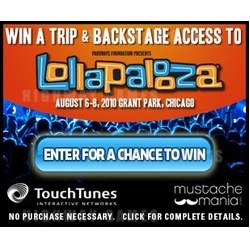 TouchTunes Interactive Networks, C3 Presents and RED Announce Lollapalooza Sweepstakes