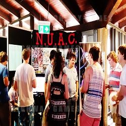 NUAC Council Spruiking the Xtreme Game Wizard Arcade Machine from Arcooda at O-week