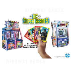 In with the new and out with the old: DC Comics Superheroes Trading Cards Series 2  to replace Series 1  Image:BANDAI NAMCO Amusement America Inc.